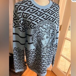 Versace Black and Blue Medusa Sweater